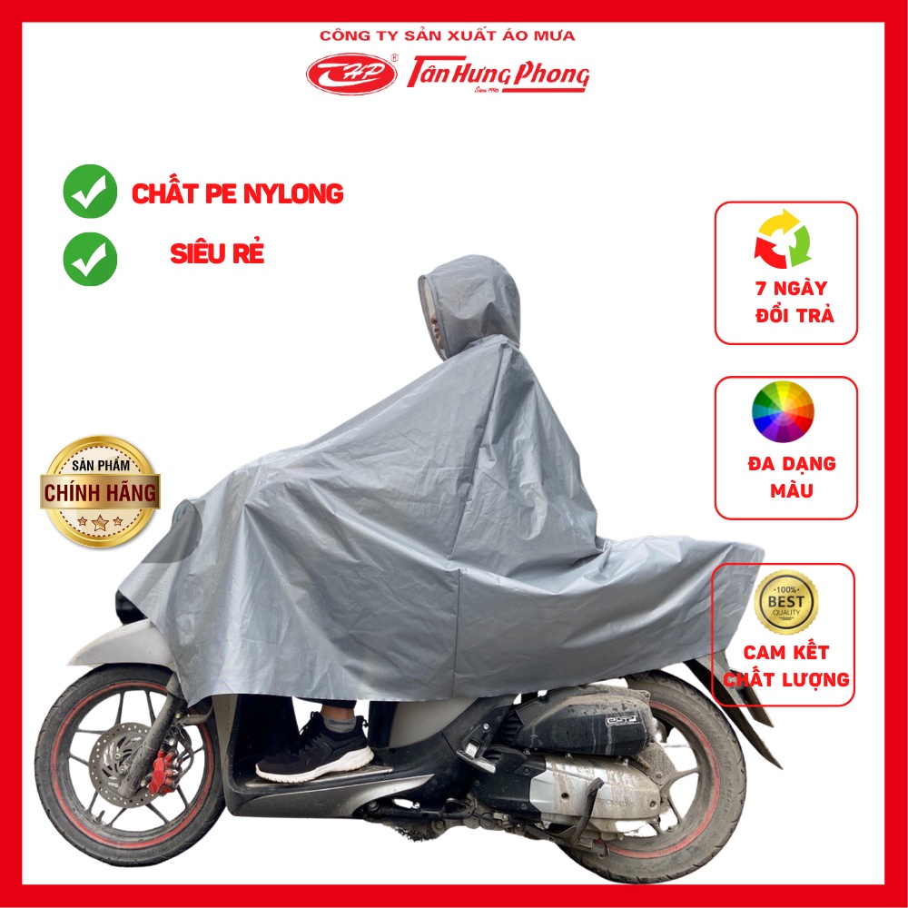 Áo mưa siêu rộng, siêu rẻ đủ màu sắc chất liệu PE Tân Hưng Phong hàng chính hãng