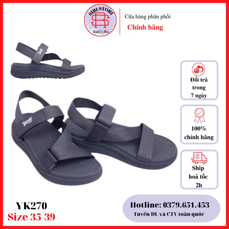 Giày Sandal Yanki Nữ Quai Ngang Đế Cao Su Quai Dù Đi Học Đi Làm Đi Chơi Full Size YK270 - Siristore