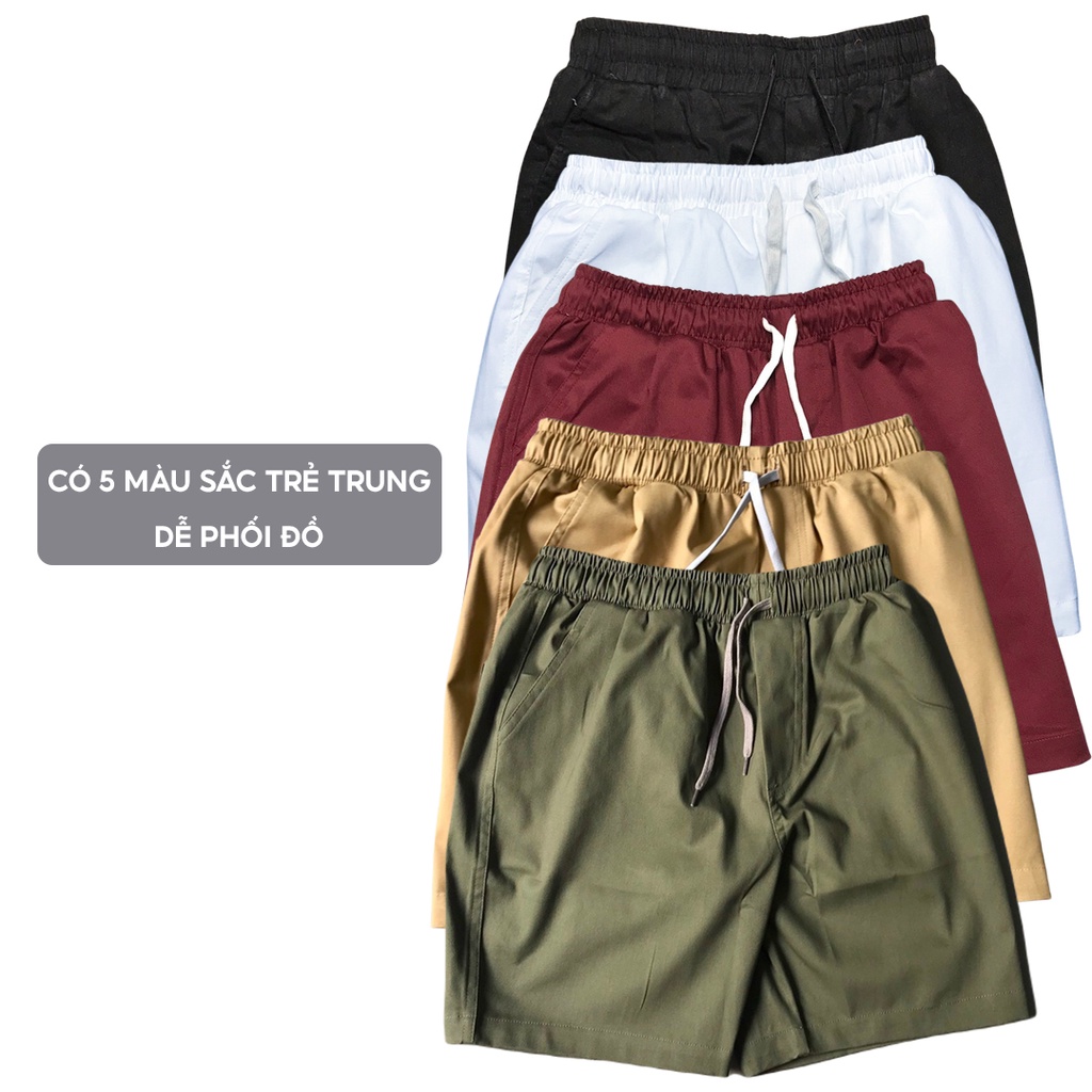 Quần short Nam kaki lưng thun co giãn cao cấp mặc nhà đi chơi thể thao M Fashion QS02