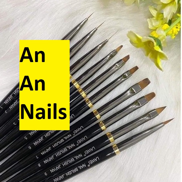 Set 10 cọ nail Lawei chính hãng Cọ vẽ móng chuyên dụng có đầy đủ các