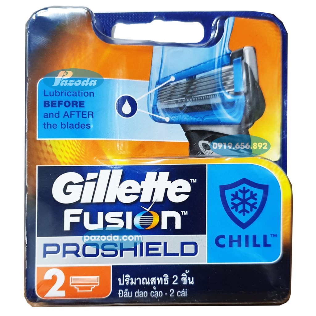 Hộp 2 lưỡi dao cạo râu Gillette Fusion Proshield Chill (Đầu cạo 5+1)