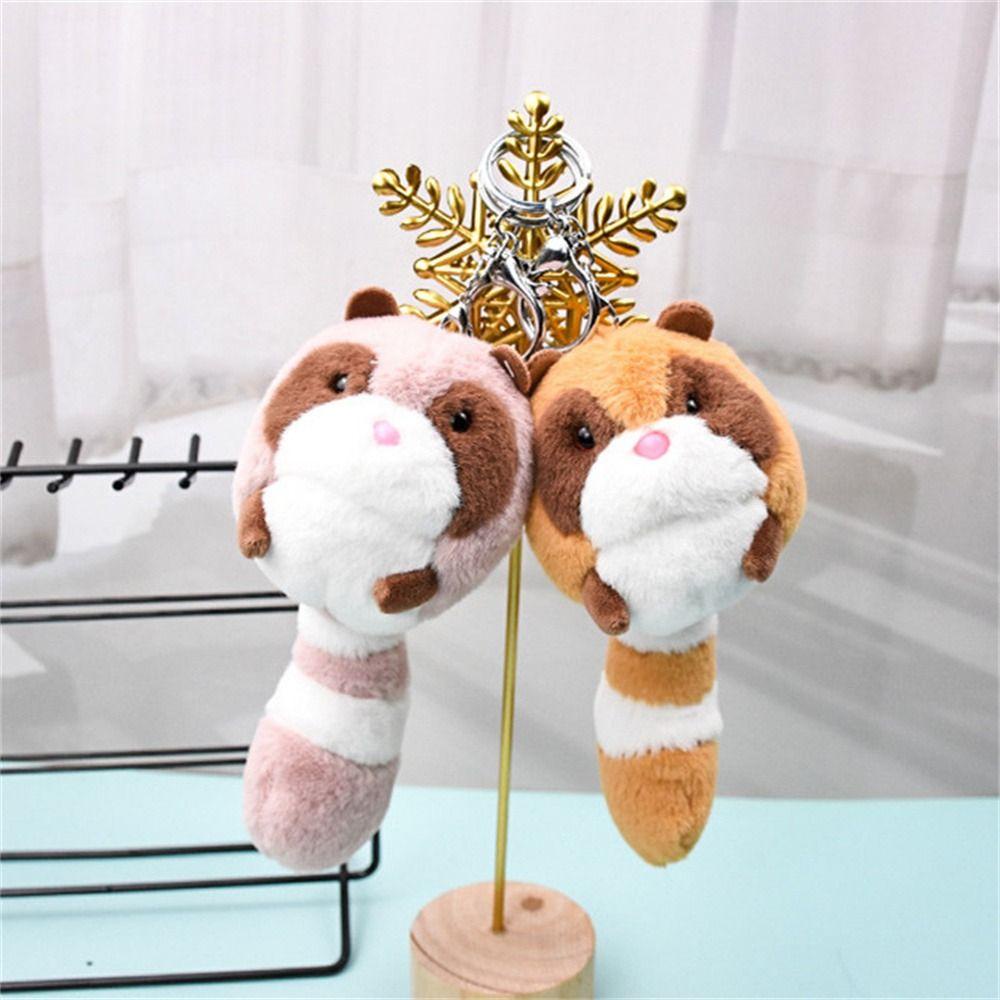 DARNELL Móc Khóa Hình Gấu Bông Đuôi Dài Mềm Mại Dễ Thương