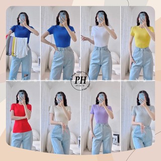 Áo thun nữ trơn cổ tròn nhiều màu basic phong cách cá tính