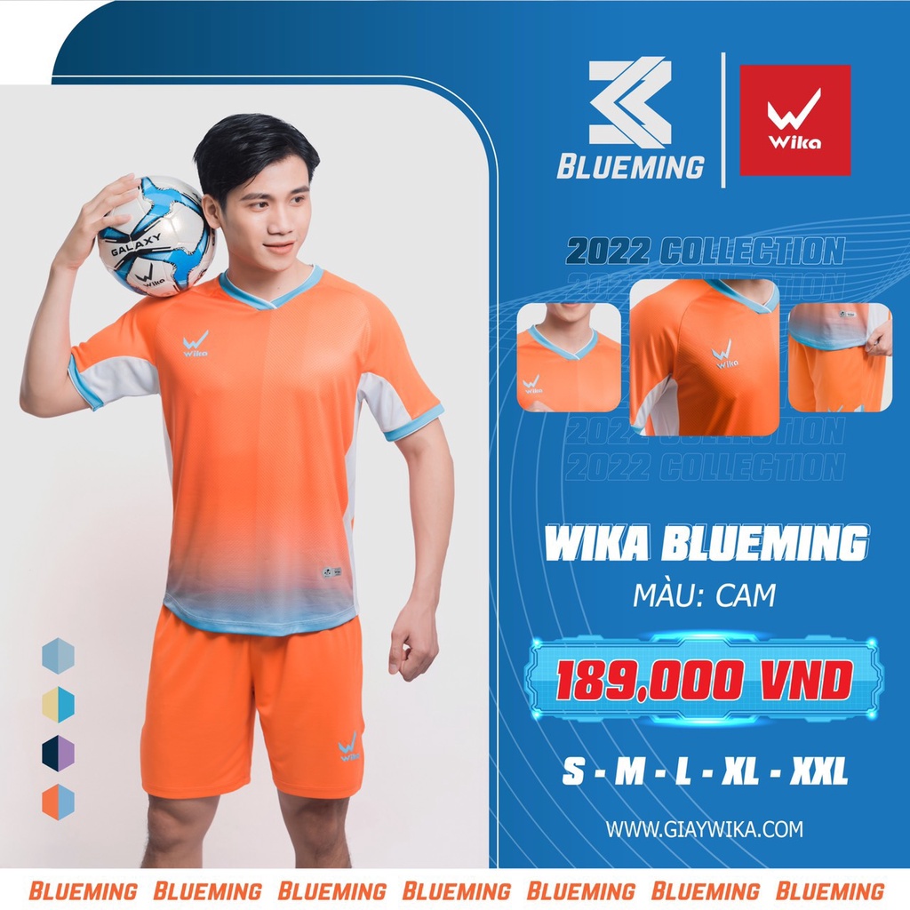 Áo Bóng Đá Wika Blueming Cao Cấp, Thoáng Mát Thấm Hút Mồ Hôi, Kiểu Dáng Mạnh Mẽ
