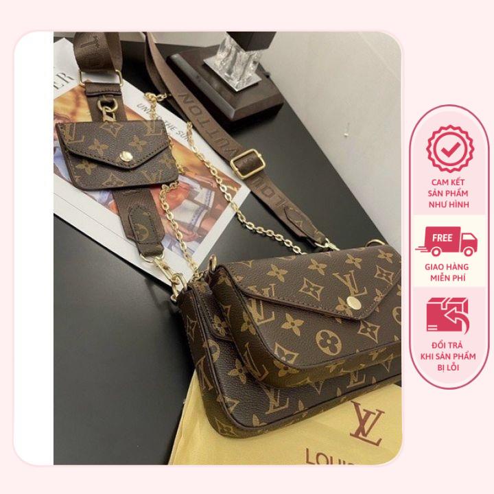 SET TÚI LV 3 CHI TIẾT - HÀNG QUẢNG CHÂU LOẠI 1 LÓT NHUNG BÊN TRONG - VIDEO SHOP TỰ QUAY, ẢNH THẬT CAMERA THƯỜNG