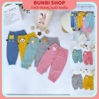 Quần nỉ thu đông cho bé,quần alibaba in túi siêu cute chất gân tăm cao cấp mềm mịn co giãn, hàng việt nam xuất khẩu
