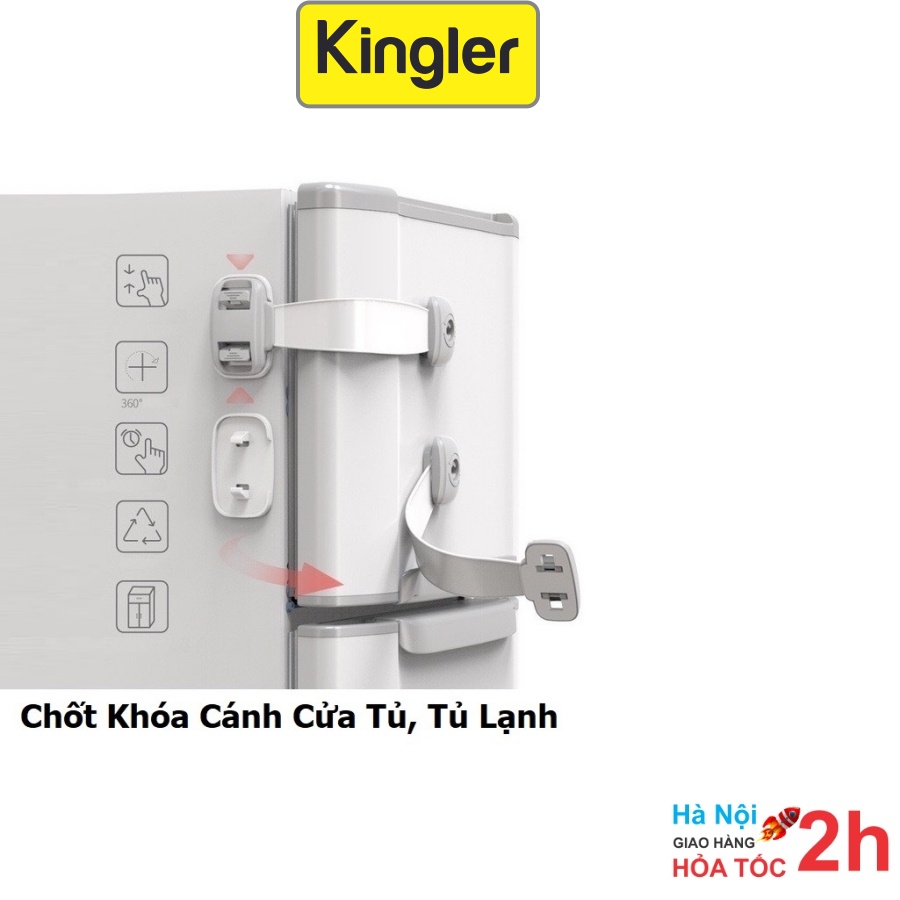 Chốt Khóa - Kingler, Tủ Lạnh, Ngăn Kéo, Tủ Đồ, Chốt Chặn Cánh Cửa An Toàn Cho Bé, An Tâm Cho Mẹ - 3104