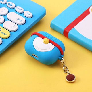 Vỏ Bảo Vệ Hộp Sạc Tai Nghe Airpods Pro 2 3 2022 Bằng Silicon Dẻo Hình Doremon 3D Dễ Thương Chống Sốc Kèm Móc Khóa Tiện Dụng