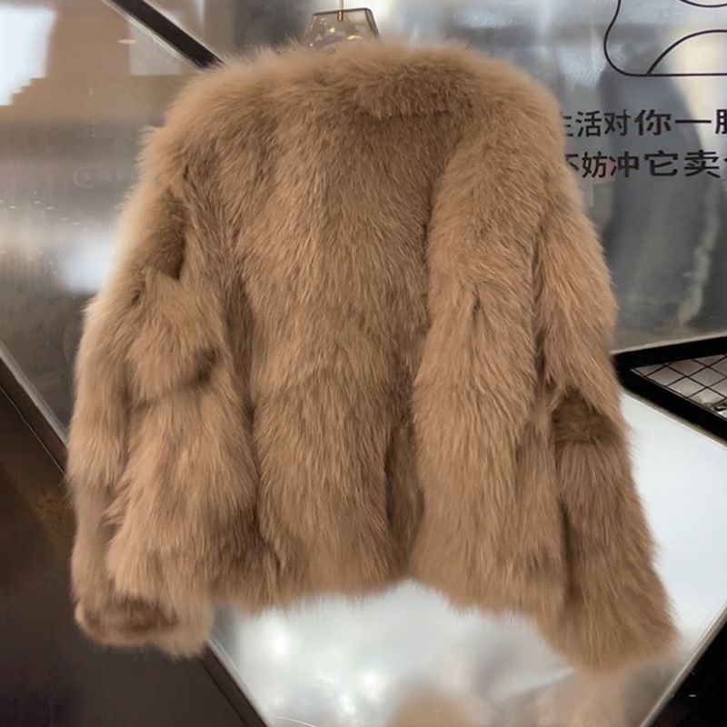 Áo Khoác Lông Cáo Giả Dày Dặn Thời Trang Thu Đông Hàng Mới 2021 Dành Cho Bạn Nữ