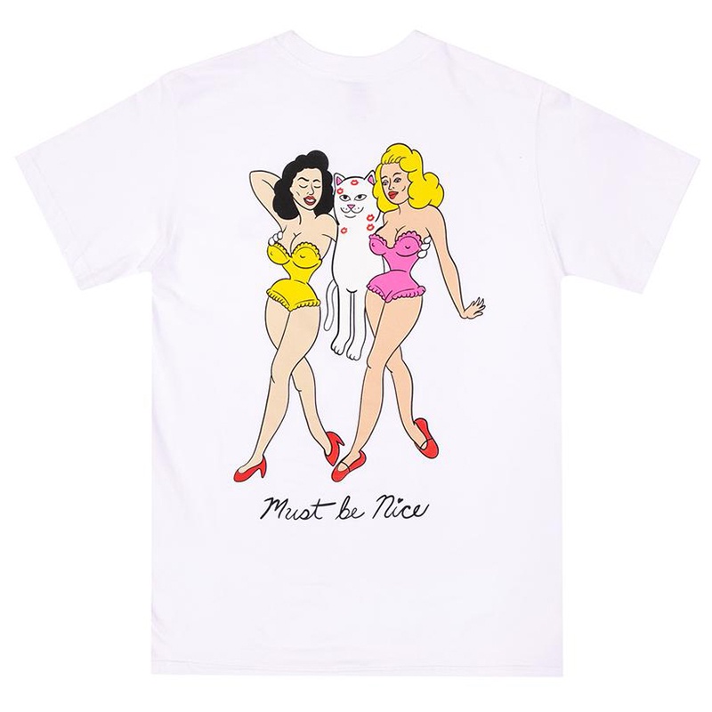 Ripndip Áo Thun Ngắn Tay Cổ Tròn Dáng Rộng Thời Trang Mùa Hè Quyến Rũ Dành Cho Nữ Và Nam