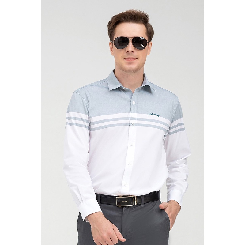 Áo sơ mi nam tay dài phối màu , thời thượng, lịch lãm, chỉn chu John Henry - WS22SS08P-LCUS