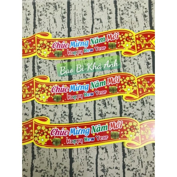 Decal chúc mừng năm mới 2024 miếng dán trang trí giỏ quà , hộp quà mứt Tết hàng siêu đẹp - Bao Bì Khả Anh