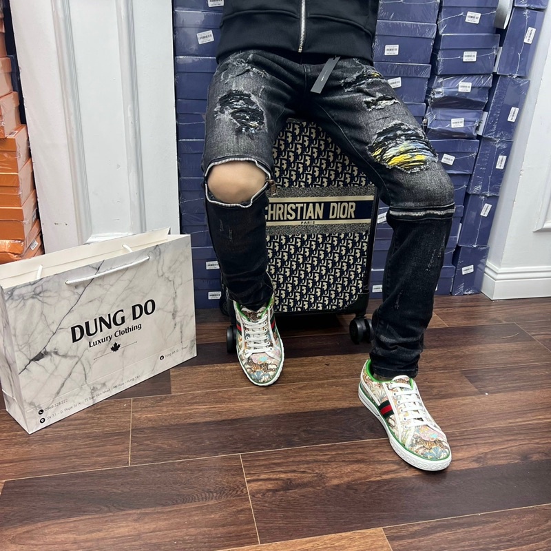 Quần Biker Vá Màu Khoá Gối