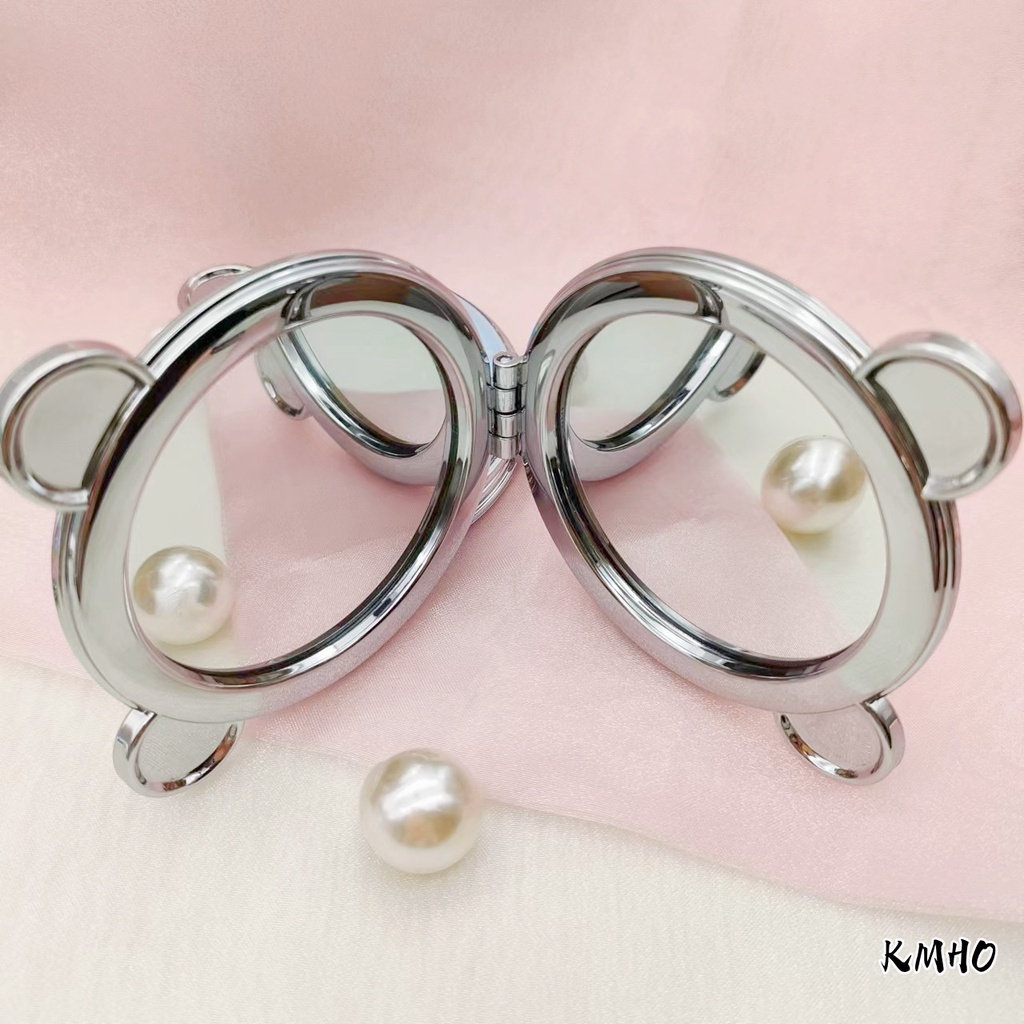 KMHO Gương Trang Điểm mini Cầm Tay Độ Nét Cao Hình Tròn Nhỏ Dễ Mang Theo Kiểu Hoạt Hình Dễ Thương Có Cát Chảy Cho Bạn Gái