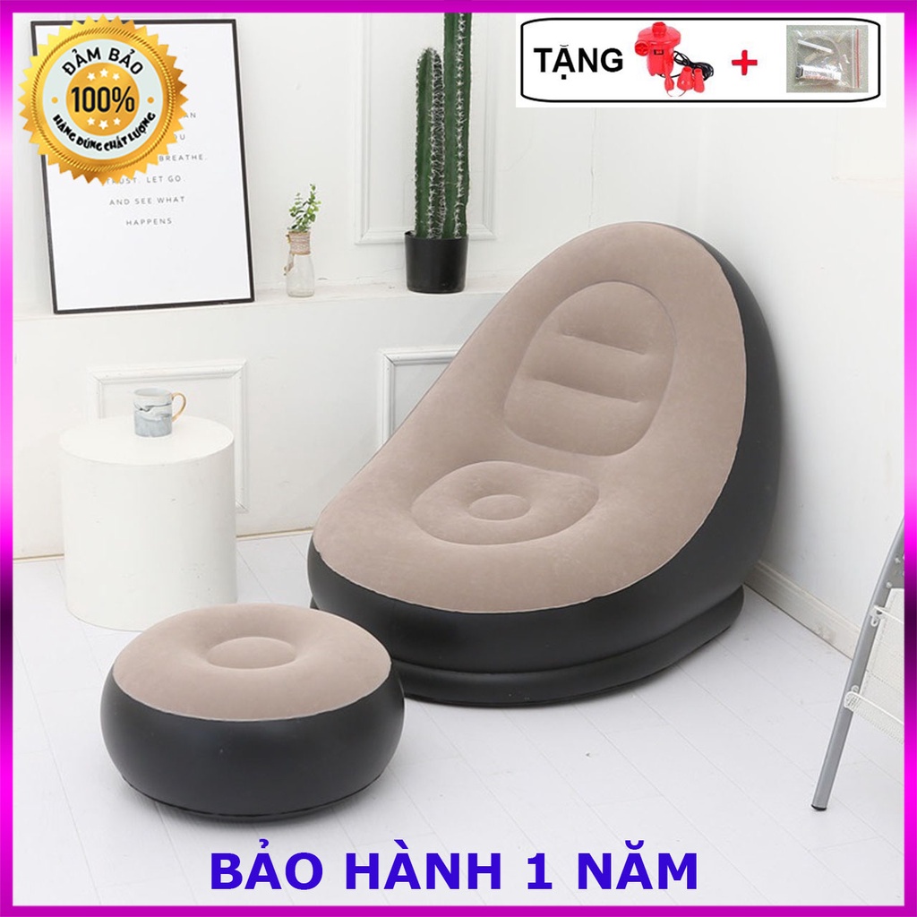 Ghế Hơi Tựa Lưng Bọc Nhung Mềm Mịn Êm Ái - Đệm Hơi Cao Cấp - Ghế Sofa Hơi Bảo Hành 1 Năm MIFOFA