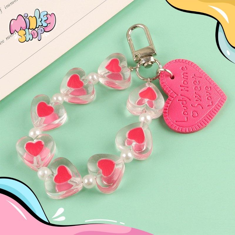 Móc Khoá TRÁI TIM TRONG Nhiều Màu Dễ Thương Quà Tặng Ý Nghĩa Phụ Kiện Tui Xách Balo Oto Đáng Yêu 02MKTT -Minkey