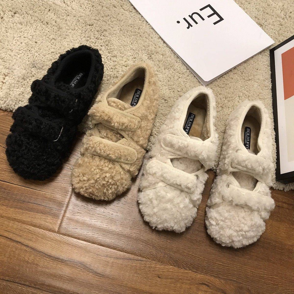 Giày Len Lông Cừu Đế Dày Phong Cách Hàn Quốc