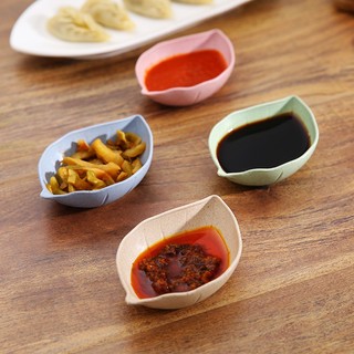 [HÀNG CÓ SẴN] SET 5 Chén Đĩa Đựng Gia Vị Nước Chấm Làm Từ Lúa Mạch Hình Chiếc Lá