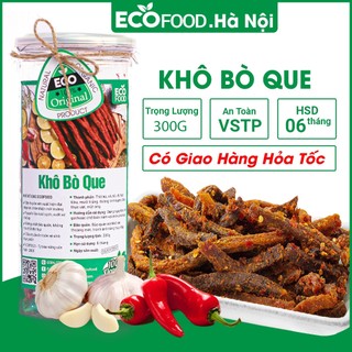 Khô bò que hồng ngự 300G ecofood ngon đậm vị đồ ăn vặt việt nam an toàn vệ sinh thực phẩm