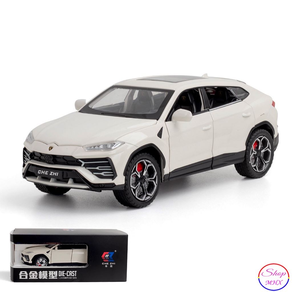 Mô hình xe sắt Lamborghini Urus TẶNG KÈM BIỂN SỐ tỉ lệ 1:24 hãng Chezhi 3 màu