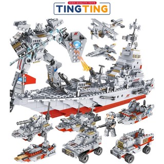 Đồ chơi lắp ráp tàu chiến máy bay cảnh sát 1000 chi tiết