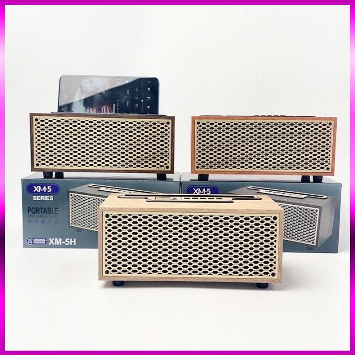 Loa Gỗ mini KACOCON Mã MX5H Không Dây Trang Trí Nghe Nhạc Âm Bass Cực Hay Pin Trâu