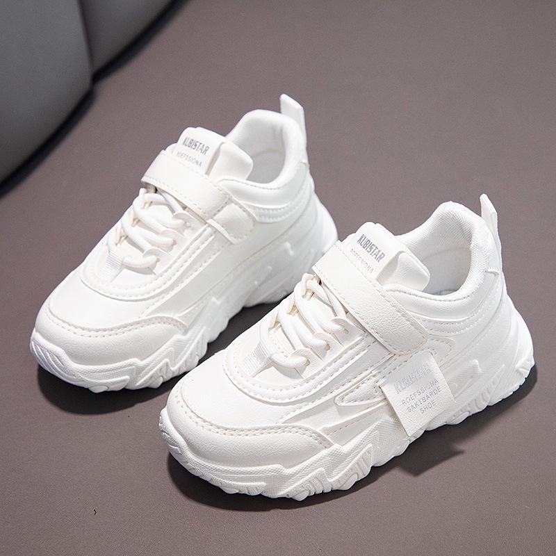 Giày thể thao sneaker cho bé trai, bé gái màu trắng, đủ size từ 26 đến 37