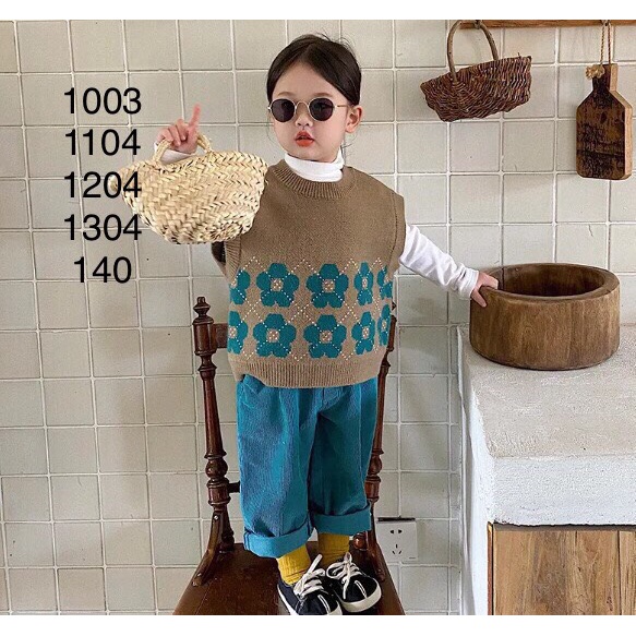 Áo len gile bé gái từ 10-26 kg