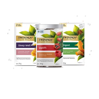 Trà túi tăng cường tập trung 18 gói 27g twinings live well focus trà vị bạc hà, guarana
