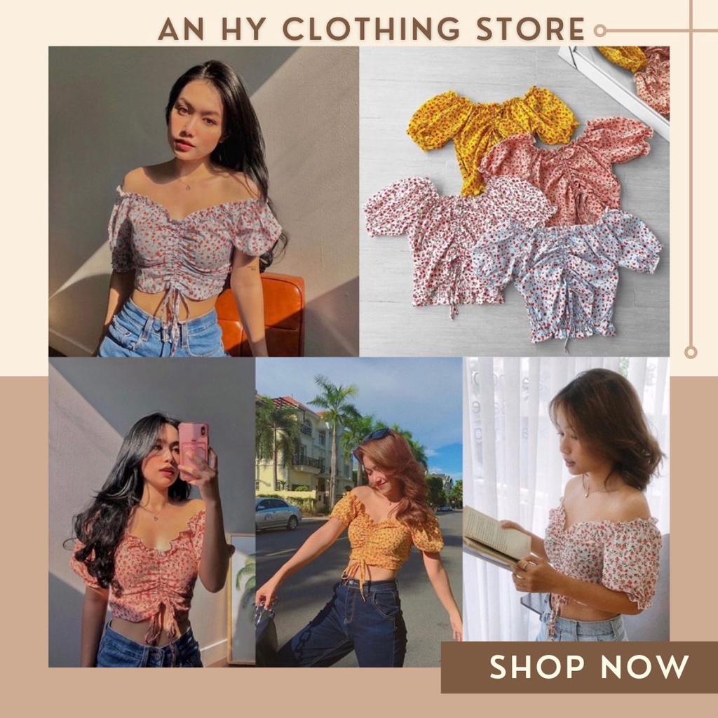 (có bán sỉ,ảnh thật,hoả tốc)🍉ROSE_TOP (ÁO TAY BO RÚT DÂY HOA)🌽