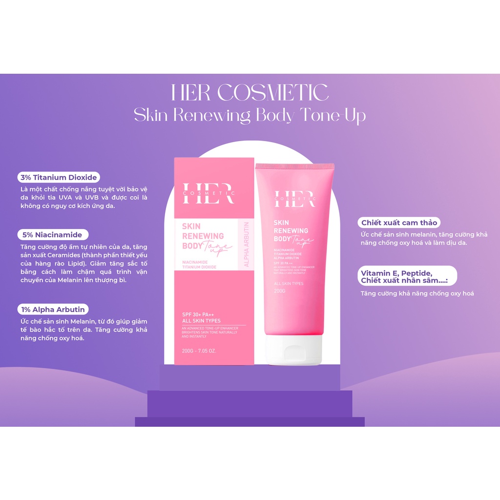 Combo Kem Skin Renewing Body Lotion & Tone Up Dạng Tuýp