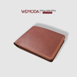 Ví nam da sáp mini dáng ngang handmade wemoda