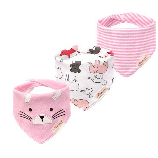 Set 3 yếm tam giác Momcare cao cấp khuy bấm cho bé