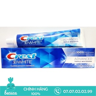 Kem đánh răng Crest 3D White Advanced whitening 158g