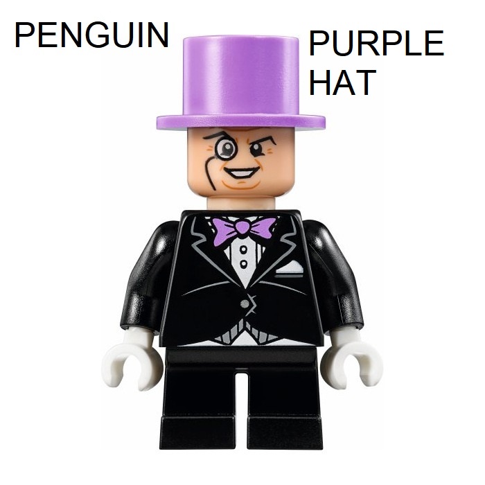 (LEGO DC SUPER HEROES MINIFIGURE ) NHÂN VẬT PEN GUIN NÓN TÍM