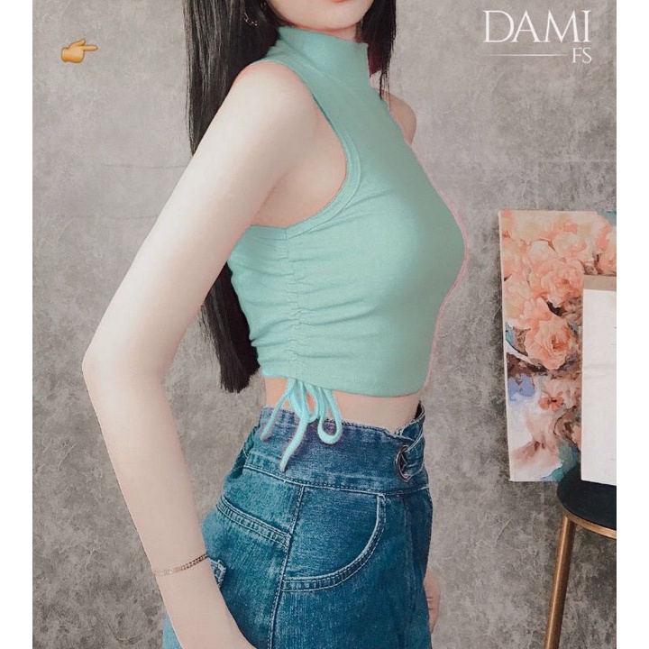 Áo ba lỗ ngược croptop hình thật TV0112