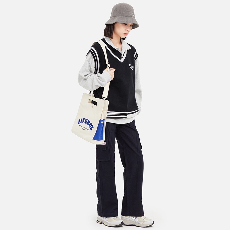 💗100% hàng sẵn sàng💗Túi xách nữ Túi Xách Vải canvas Phong Cách Nhật Bản Thời Trang Cho Nữ Túi Tot Túi học sinh nghiêng