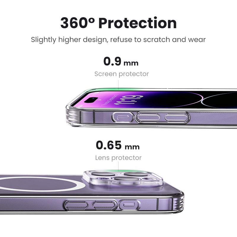 Ugreen Ốp Điện Thoại Trong Suốt Từ Tính Chống Va Đập Cho iPhone 13 14 Pro Max