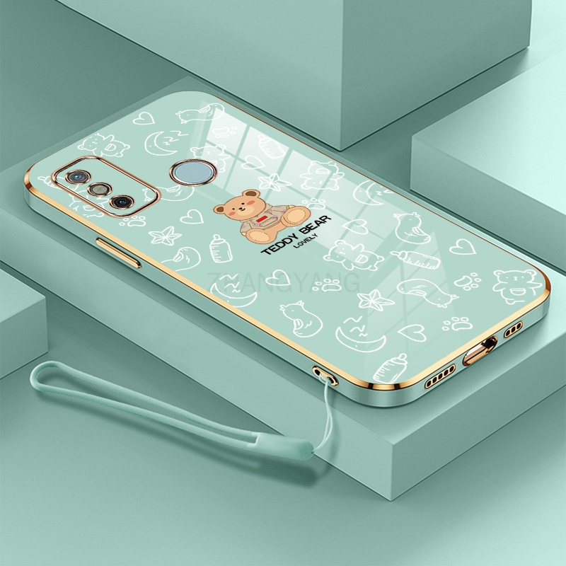 ốp lưng infinix note 8i infinix note 8 infinix note 10 infinix note 10 pro Ốp Điện Thoại TPU Dẻo Mạ Màu Họa Tiết Chú Gấu Dễ Thương Kèm Dây Đeo Cho infinix note 8i infinix note 8 infinix note 10 infinix note 10 pro