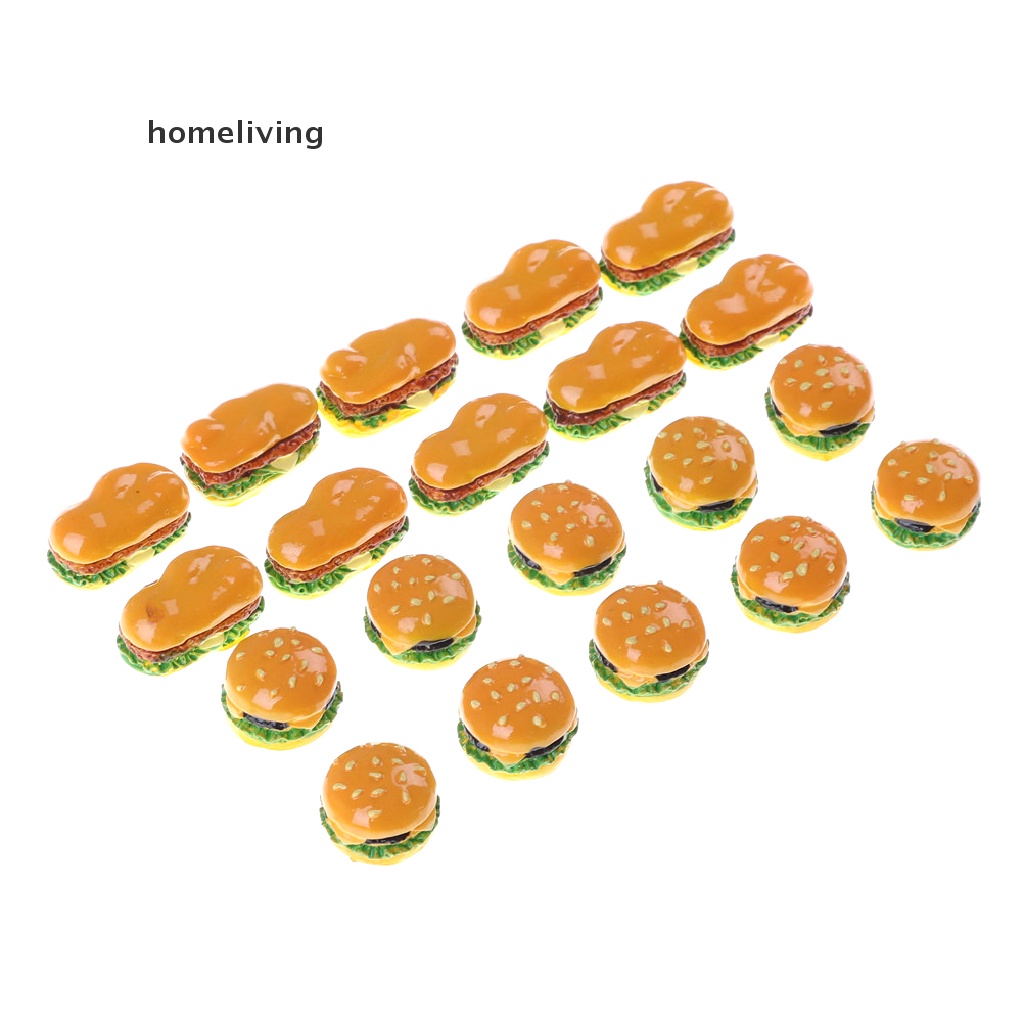 Set 2 Mô Hình Bánh Hamburger Đồ Chơi Cho Nhà Búp Bê