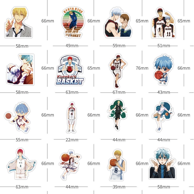 50 Miếng Dán Anime Kuroko No Basket Cho Chai Nước Hydro Bottles Bóng Rổ Cho Thanh Thiếu Niên