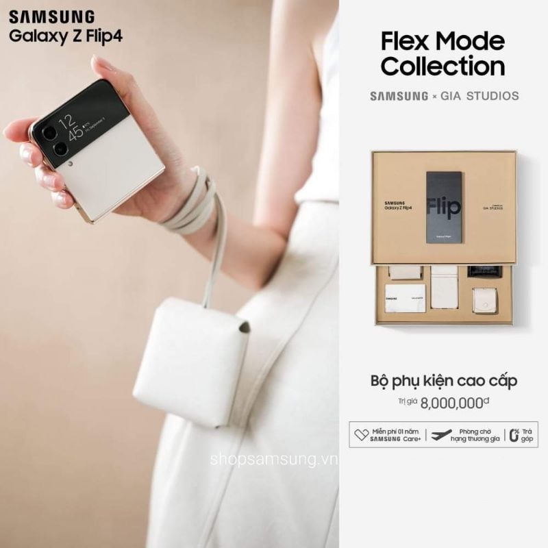 Điện thoại Samsung Galaxy Z Flip4 5G Flex Mode Collection Flip 4 Gia Studio - Hàng Chính hãng - New Seal BH 12 tháng