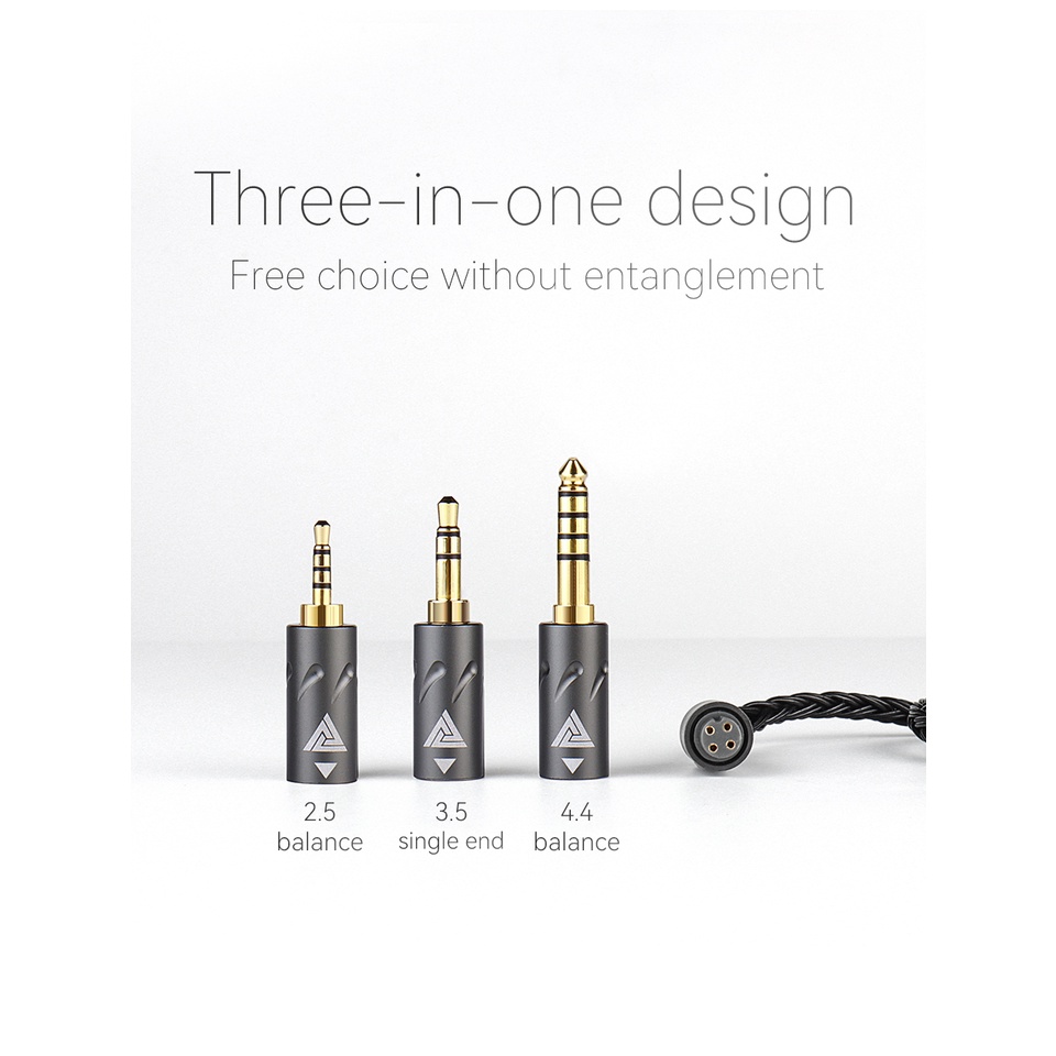 Dây Cáp Nâng Cấp Tai Nghe 3 Trong 1 Mạ Bạc QKZ Q1 MAX 16 352 KZ C Pin QKZ HBB ZXT AS16 PRO ZSN PRO X