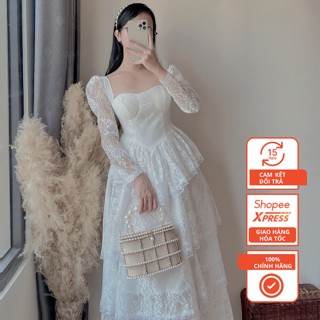    ẢNH TỰ CHỤP   Váy cưới cô dâu  váy đẹp phối ren nhiều tâng N04 - anvintageclothes 