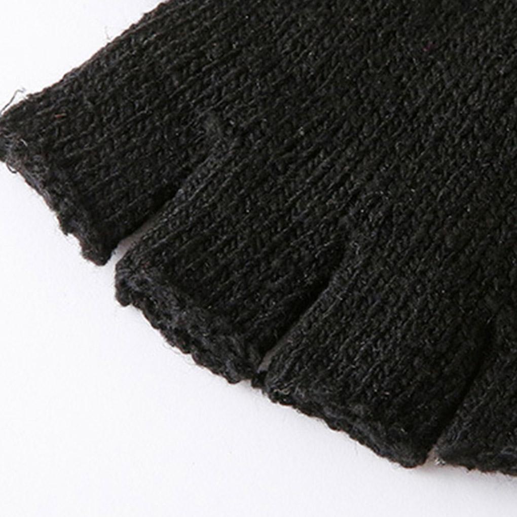 Găng Tay Len Hở Ngón Mềm Mại Giữ Ấm Mùa Thu Đông