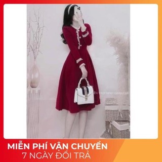 Set váy nhung viền ren mix chân váy xoè dáng dài diện lễ tết siêu xinh