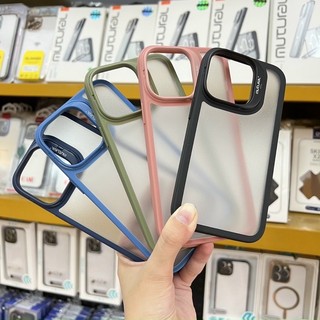 ￼Ốp Lưng Nhám Viền Màu Có Gờ Cao Bảo Vệ Và Làm Kệ Điện Thoại Iphone 14, 14 Pro, 14 Plus, 14 Pro Max Hãng MUTURAL