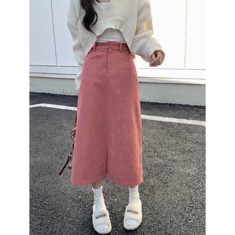 Chân Váy Chữ A Lưng Cao Phong Cách Hàn Quốc Thời Trang Mùa Thu Cho Nữ