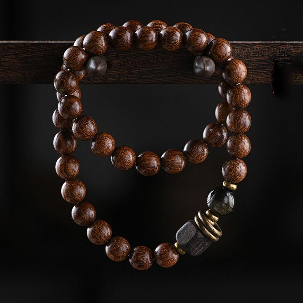 Vòng Đeo Tay Hai Lớp Bằng Gỗ Đàn Hương Handmade Phong Cách Cổ Điển Thời Trang Cho Cặp Đôi