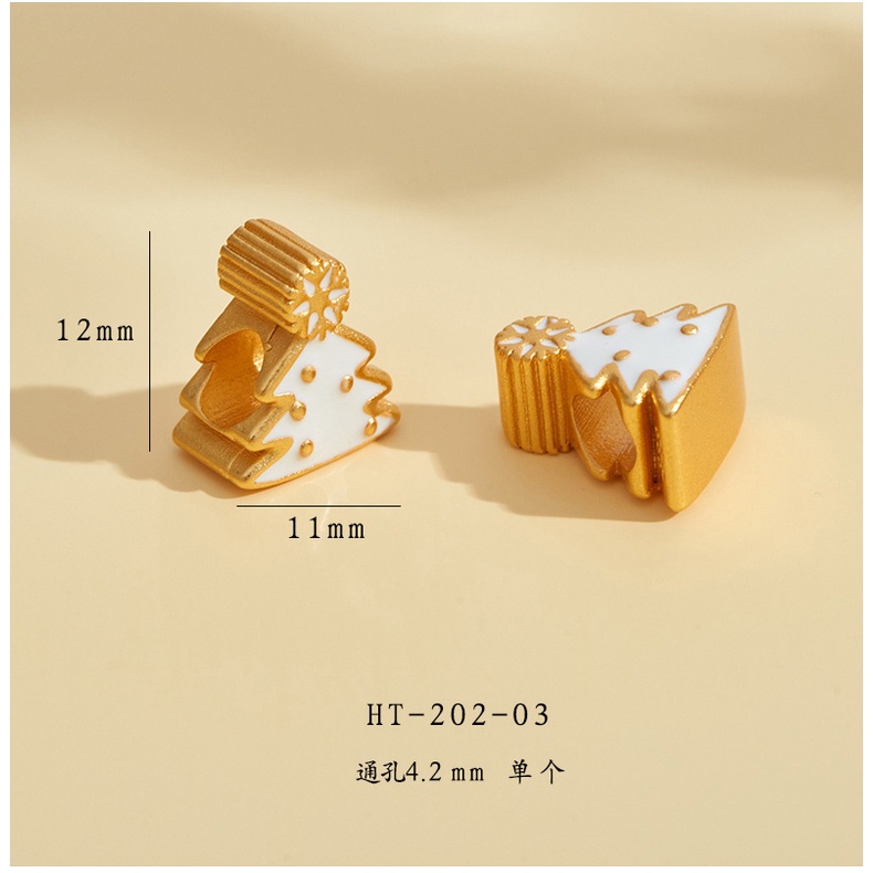 Vòng Tay Chuỗi Hạt Màu Vàng Cát Dệt Tay Chống Oxy Hóa Phong Cách Giáng Sinh Cổ Điển